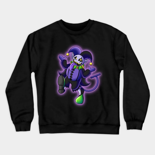 Jevil's Jape Crewneck Sweatshirt by Satin-Bowerbird